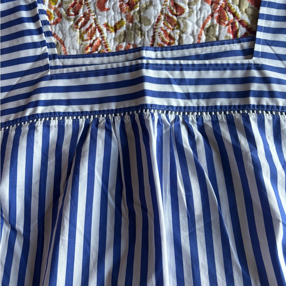 Talbots Blue and White Striped Blouse